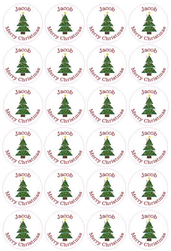 Personalised Name Christmas Tee Present Stickers Gift Tags
