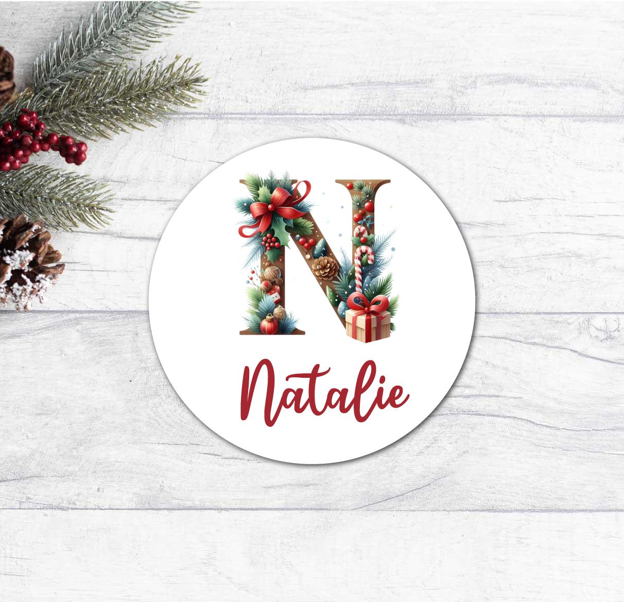 Customised Christmas Gift Initial Labels Stickers,Holiday Present Personalised Gift Wrap Name Tags