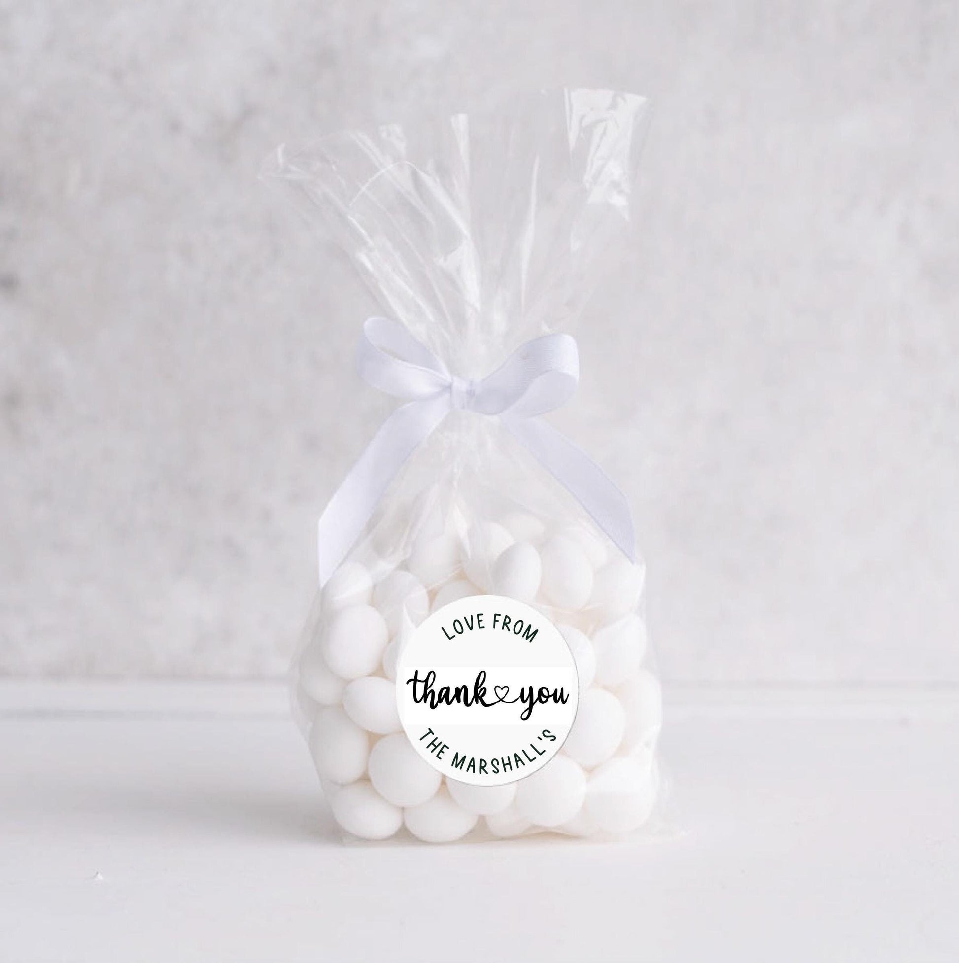 customised personalised wedding thank you name label sticker