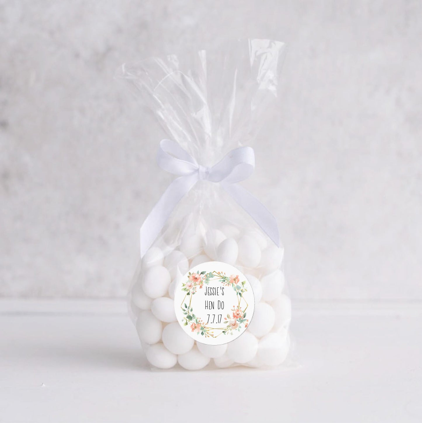Personalised Wedding Bridal Shower Hen Do Custom Name Labels For Envelope Seals Party Bag Stickers Personalised Name And Date Floral Design