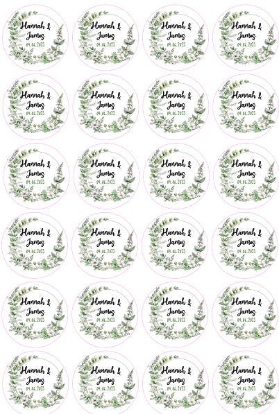 Custom Wedding Name Labels For Envelope Seals Party Bag Wedding Day Stickers Personalised Name And Date Floral Design
