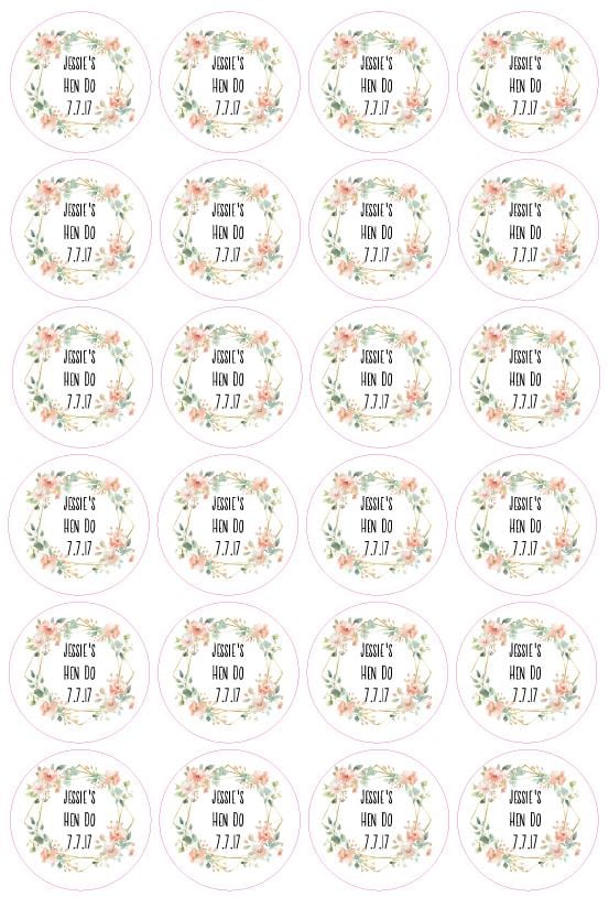 Personalised Wedding Bridal Shower Hen Do Custom Name Labels For Envelope Seals Party Bag Stickers Personalised Name And Date Floral Design