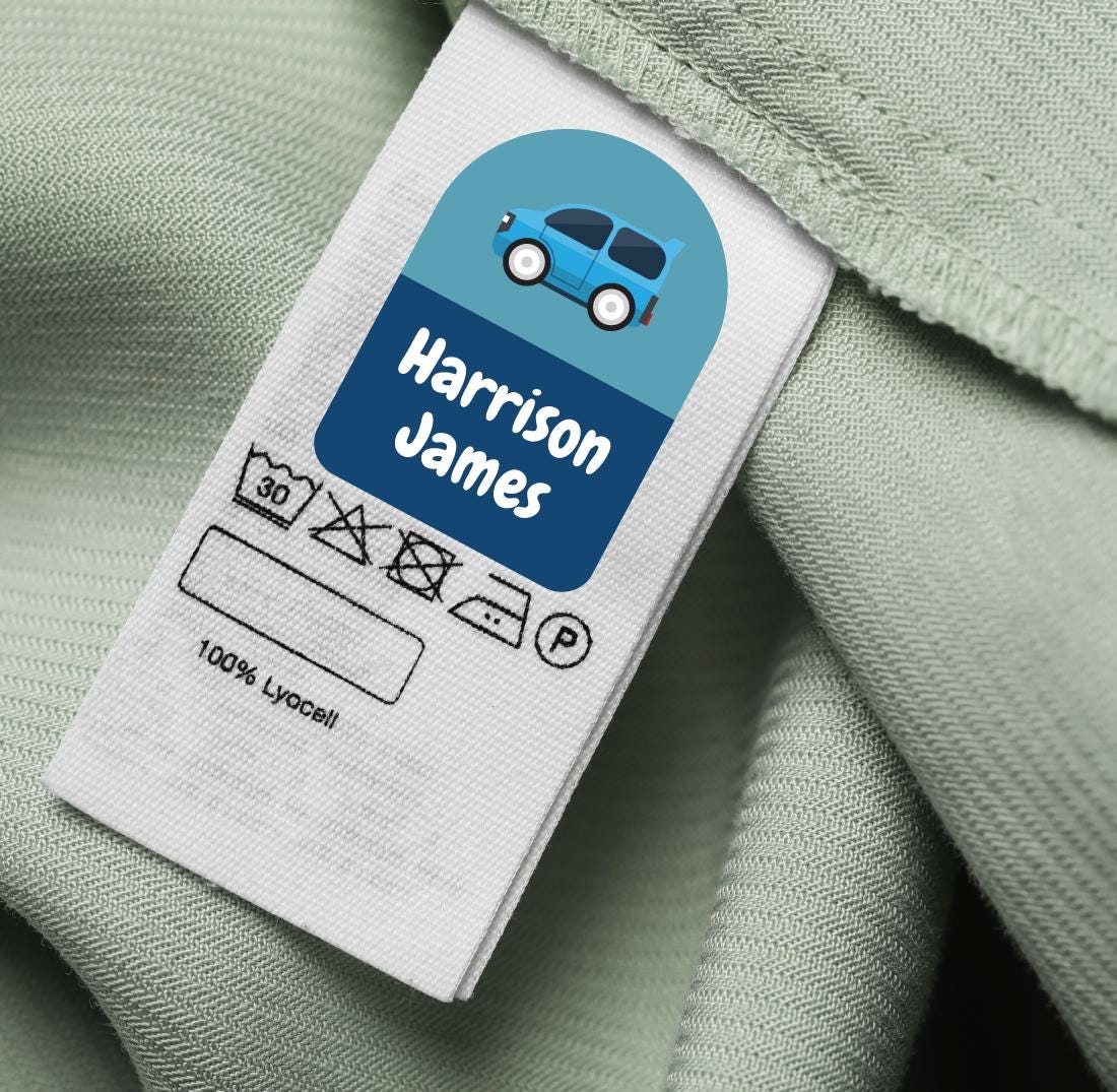 stick on name labels for kids clothes school uniform