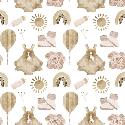 Beige Nursery Boho Baby Accessories Removable Stick On Wallpaper Peel And Stick Wallpaper Self Adhesive