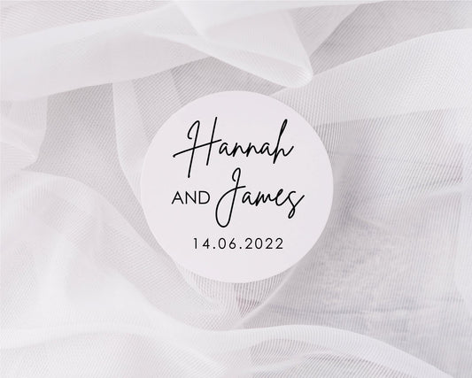 minimalist wedding labels stickers personalised custom favors favours wedding party bag