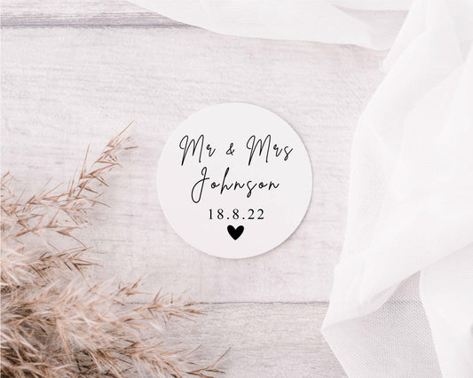 Personalised Wedding Custom Labels Mr Mrs Envelope Seals Party Bag Wedding Day Stickers Name And Date