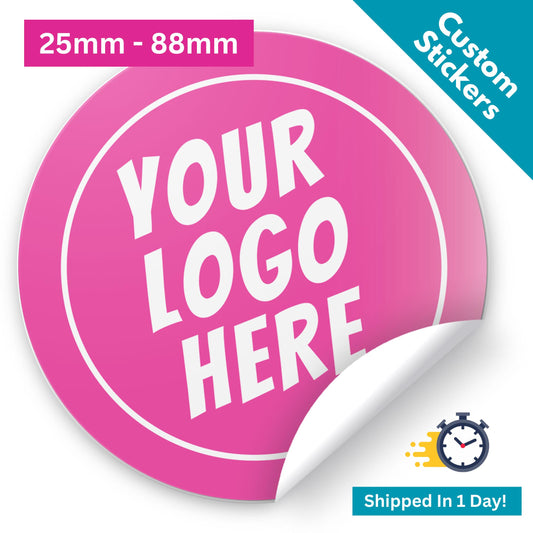 Personalised Logo Image Stickers Labels - Business Packaging, Kids Birthday Party Bags - Add Your Image/Photo Customised Stickers