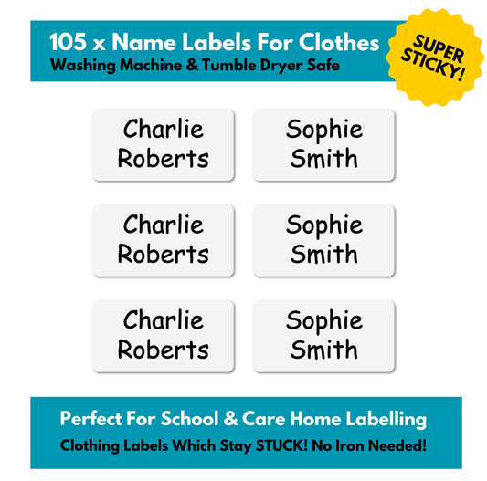 stick on clothes labels for clothing care home name tags labels for school uniform kids childrens items lunch box bottles