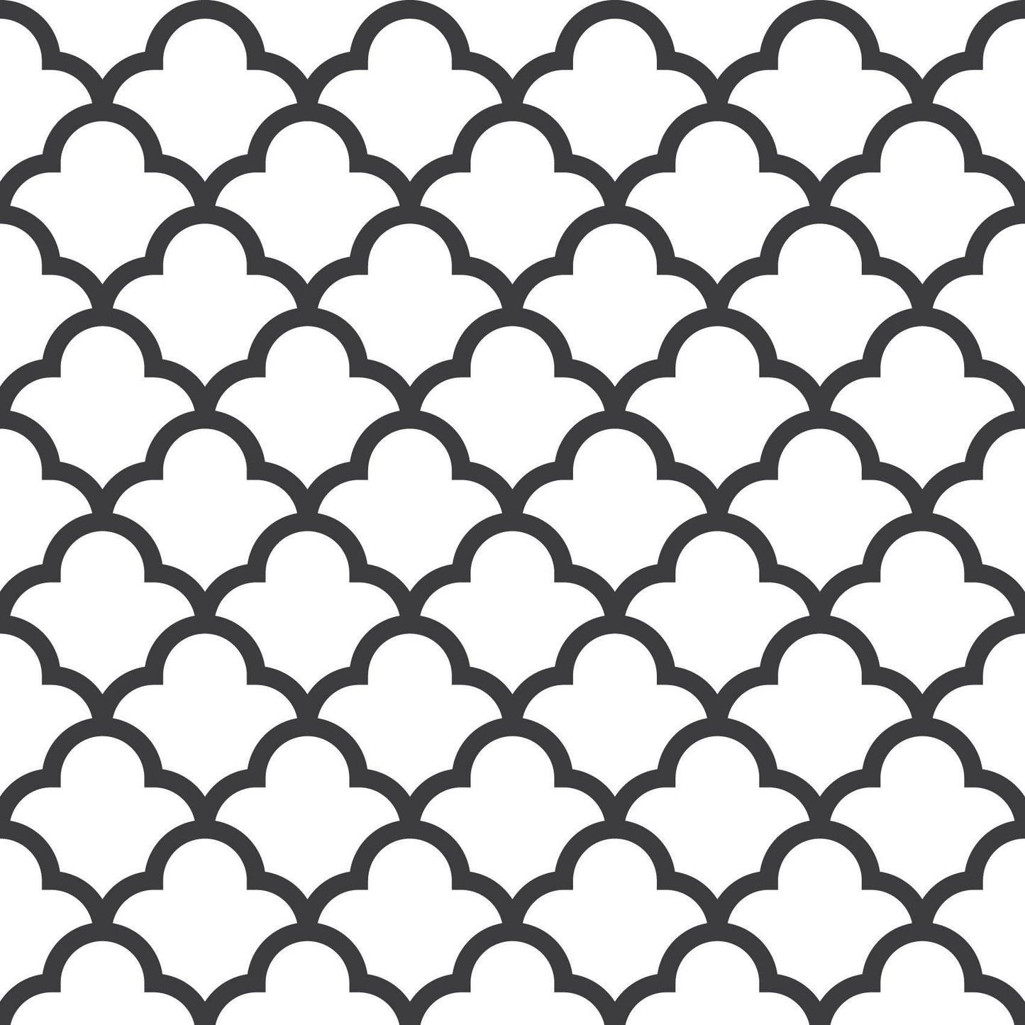 Geometric Black & White Scallop Waves Peel And Stick Wallpaper Renter Friendly
