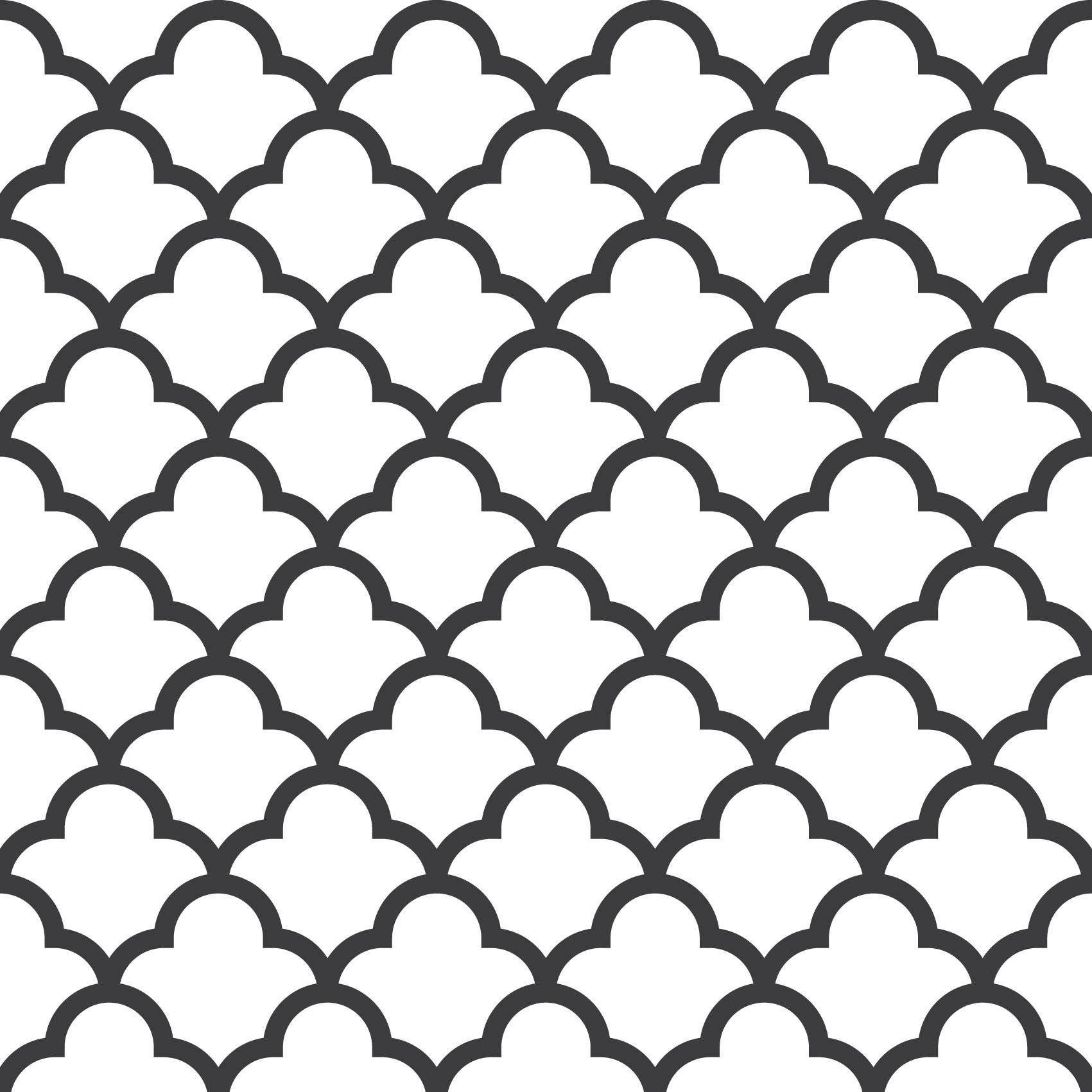 Geometric Black & White Scallop Waves Peel And Stick Wallpaper Renter Friendly