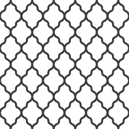Wavy Geometric Black & White Peel And Stick Wallpaper Self Adhesive