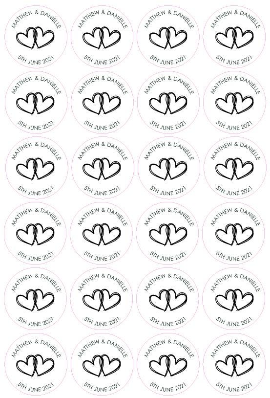 Personalised Mono Wedding Stickers Customised Wedding Favour Labels Names Dates Table Gift