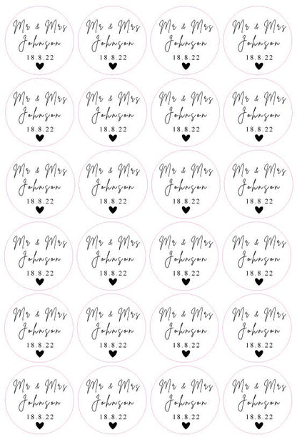 Personalised Wedding Custom Labels Mr Mrs Envelope Seals Party Bag Wedding Day Stickers Name And Date