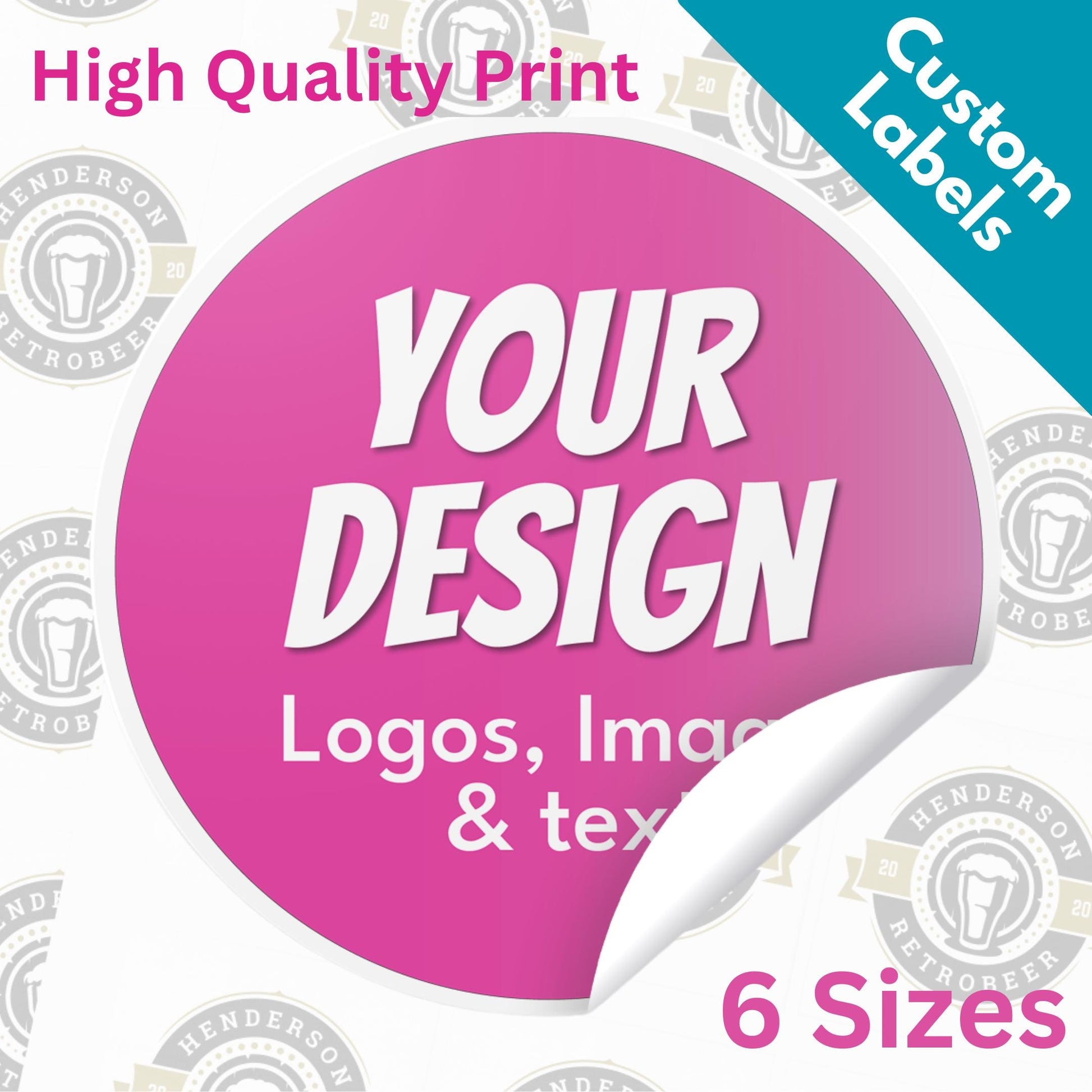 Personalised Logo Round Stickers Labels, Party Bag Stickers For Kids Parties, Candle Labels, Business Customised Packaging Stickers