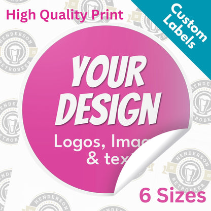 Personalised Logo Round Stickers Labels, Party Bag Stickers For Kids Parties, Candle Labels, Business Customised Packaging Stickers