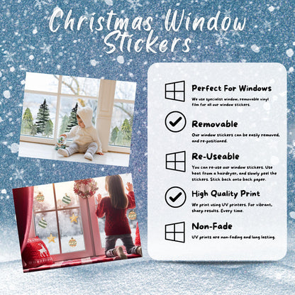Christmas window stickers decorations festive decals robins santa snowman snowflakes home shop window