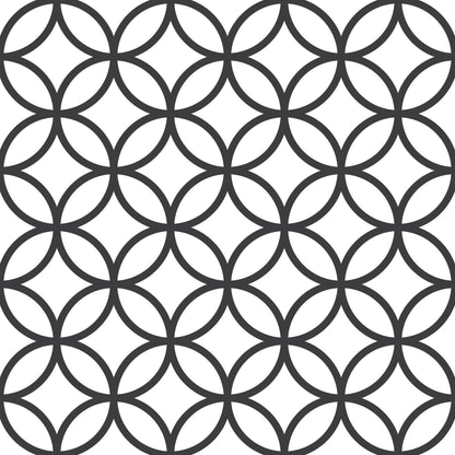 Geometric Circles Black & White Peel And Stick Wallpaper Removeable