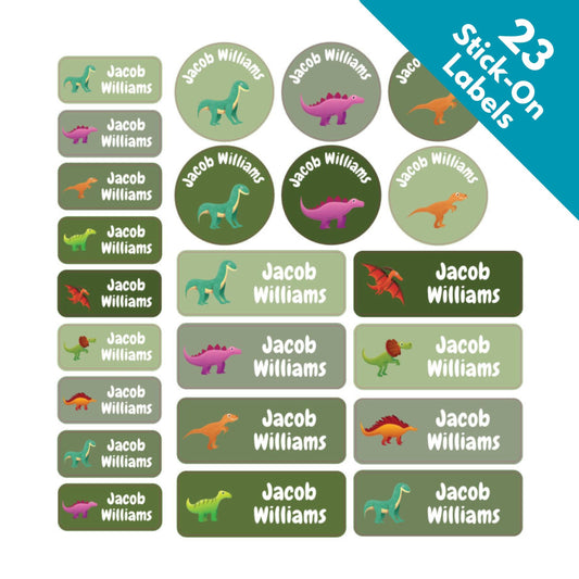 dinosaur stick on name labels name tags for kids clothes clothing uk