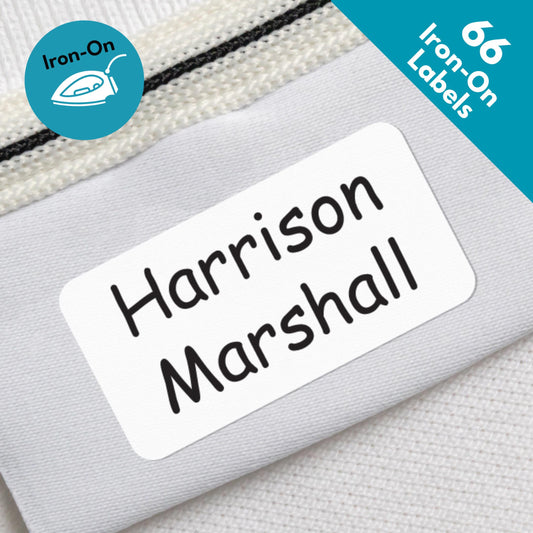 66 Iron-On Name Label Tags For Kids Care Home Name Stickers - Washable Iron Name Labels For Clothes Clothing