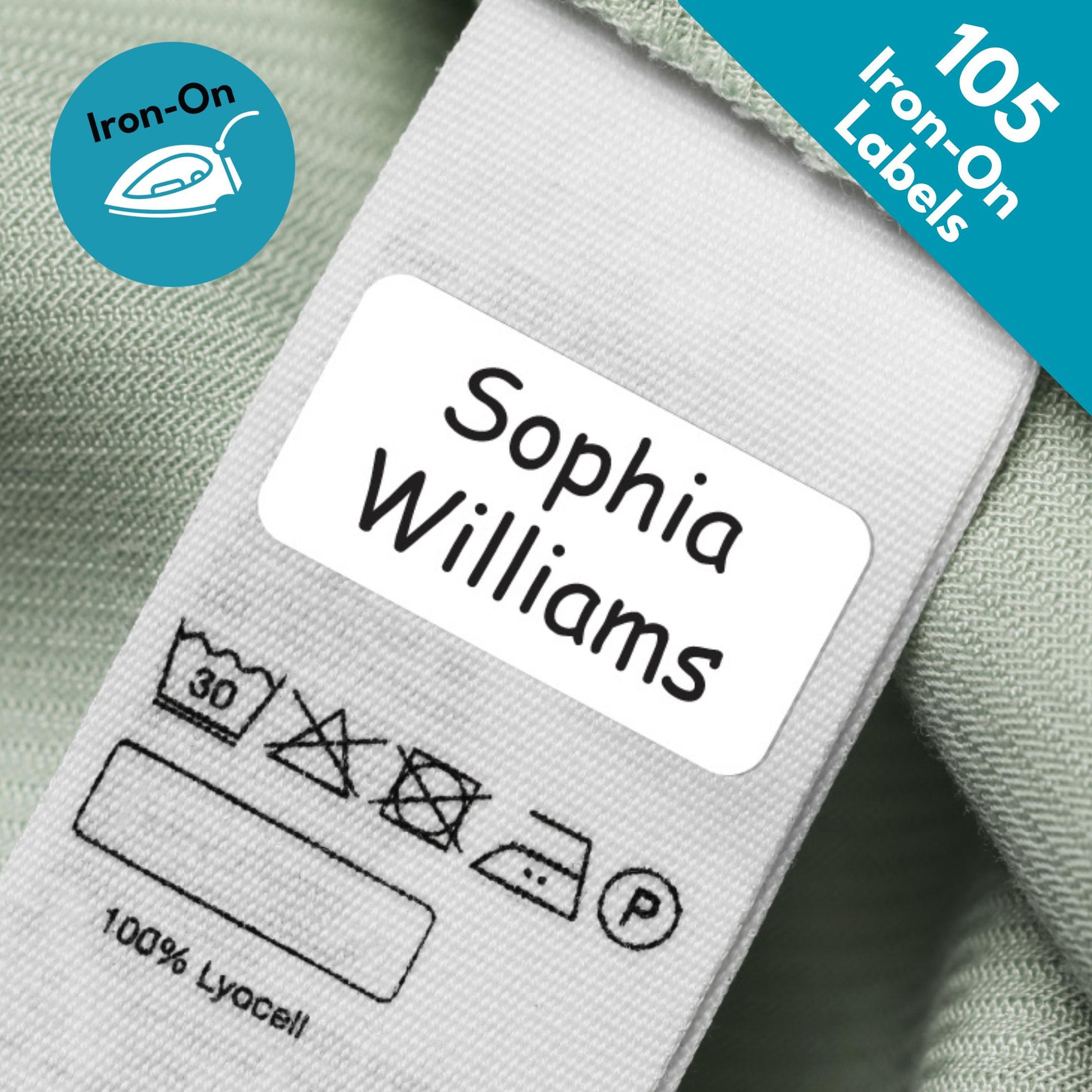 iron on name label tags for clothes childrens school tags care home iron-on