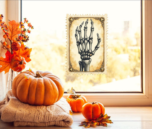 Halloween skeleton window sticker
