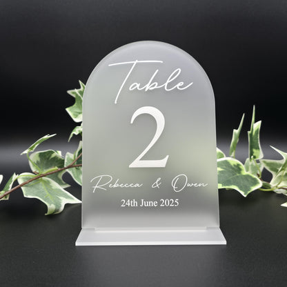 custom wedding table number signs