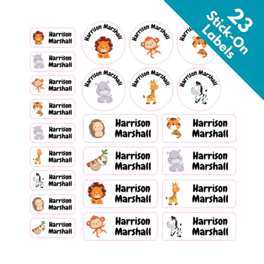 animal name label tags for kids school clothes and uniform