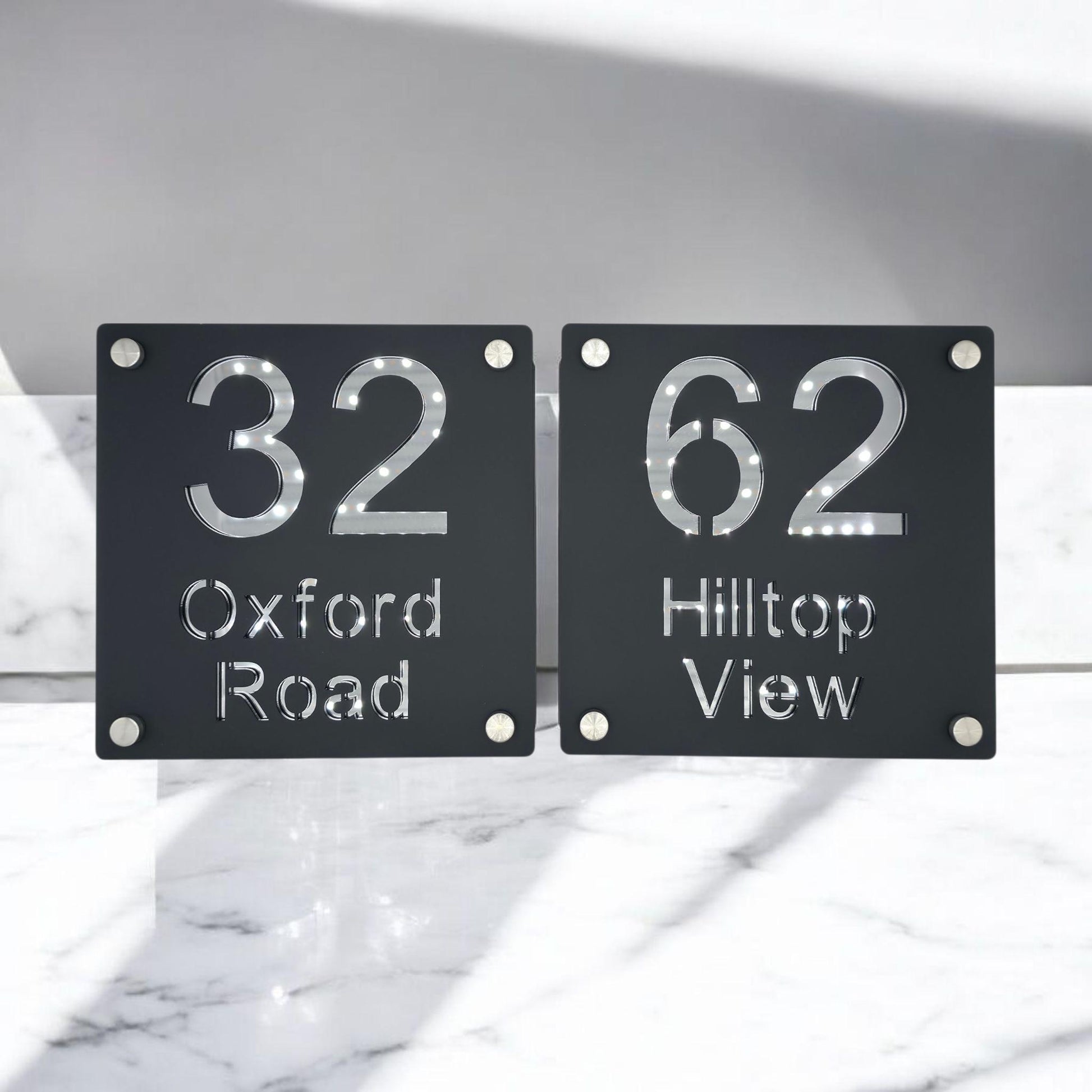 modern house number sign plaques UK house sign