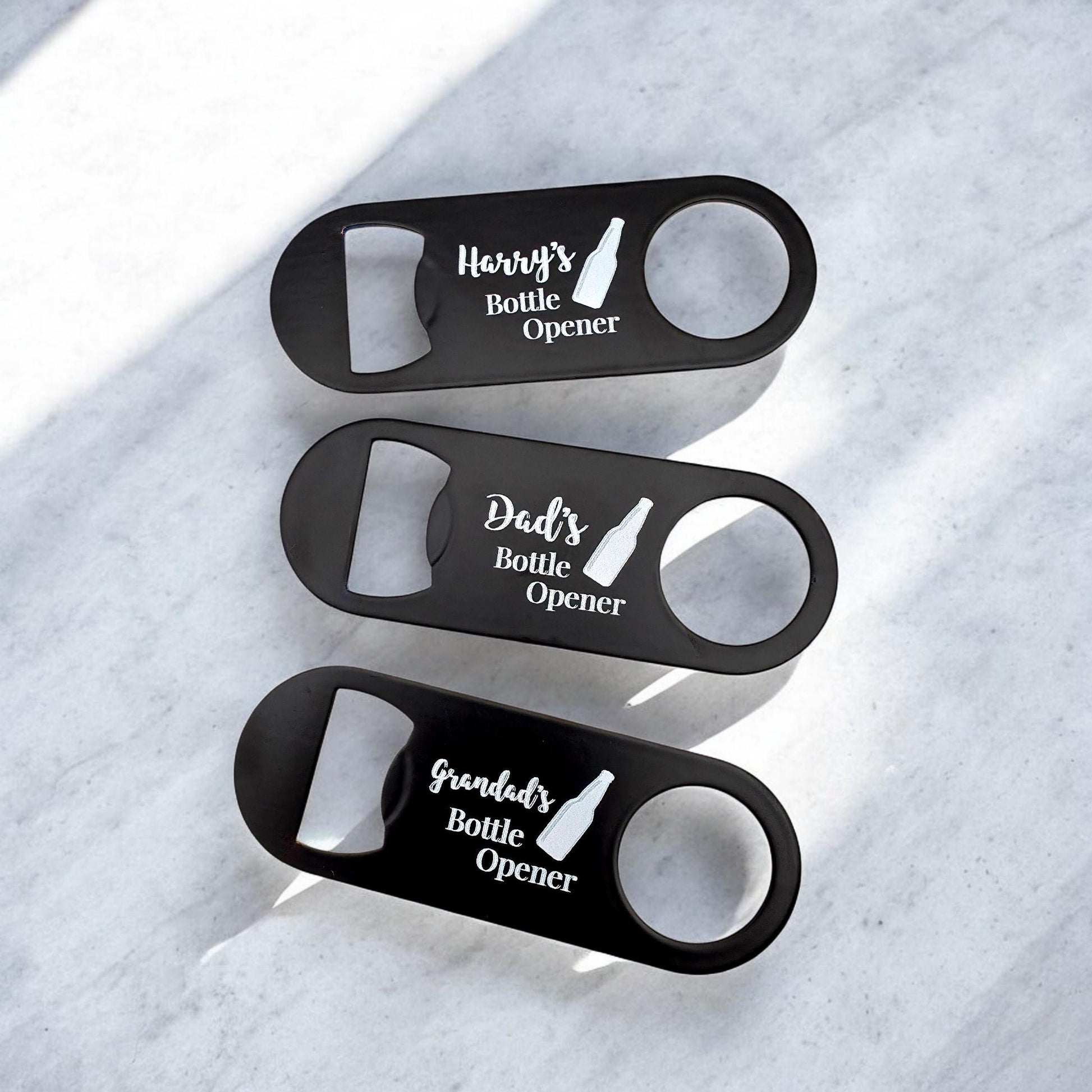 Personalised Gifts For Him Custom Name Metal Bottle Opener | Birthday Gifts For Him, Father's Day Black Printed Bottle Opener