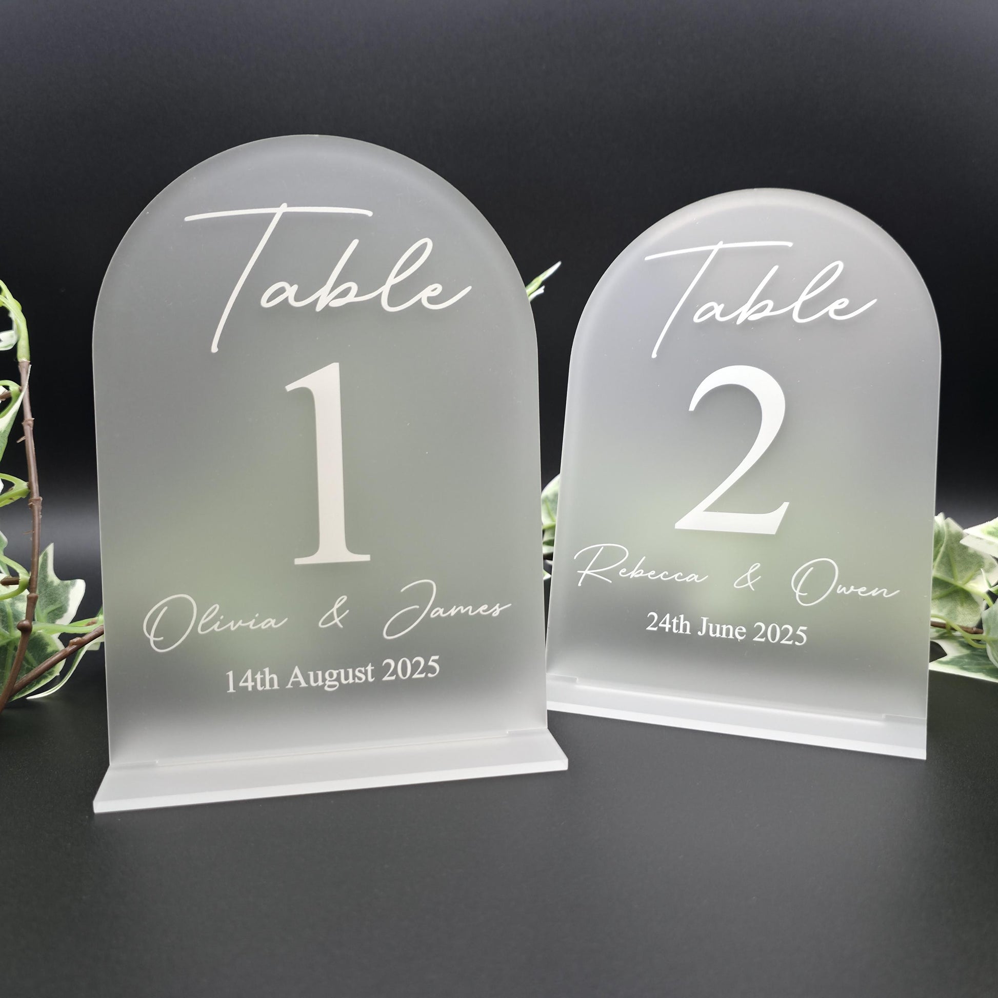 personalised wedding table seating plan signs plaques for guests reception