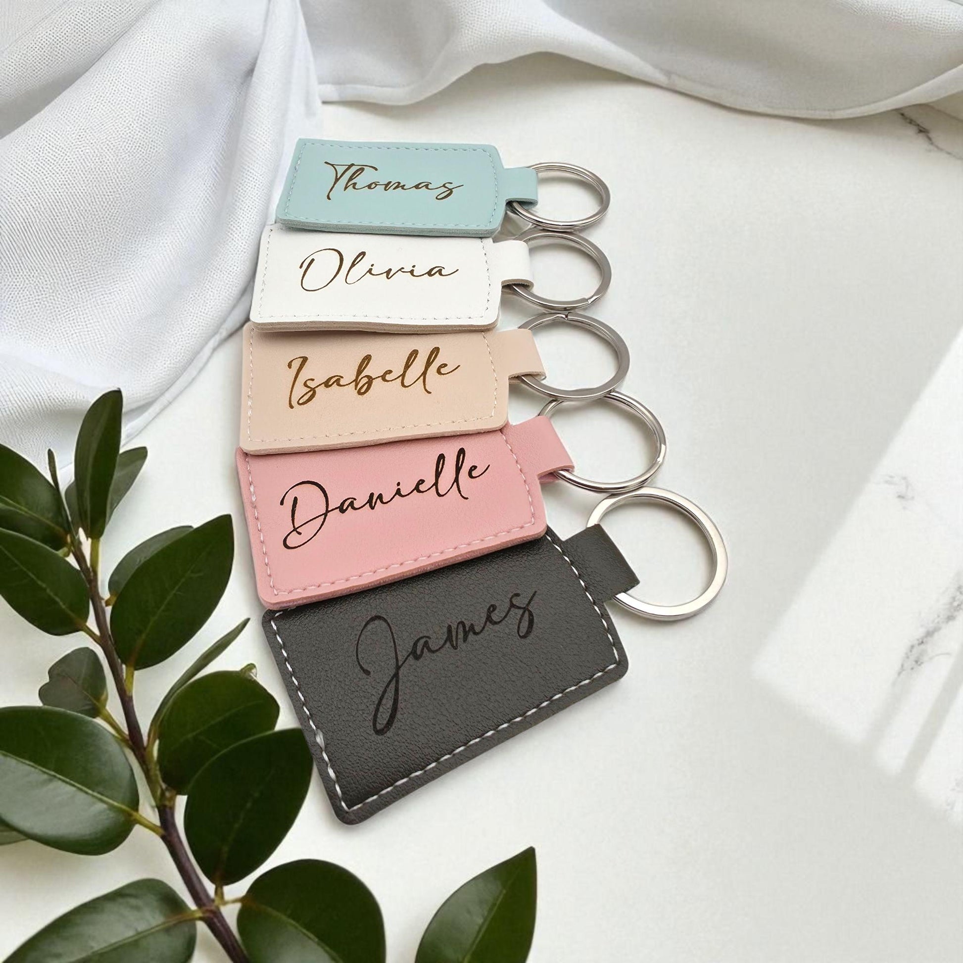 pastel leather keychain for air tag fob gifts for her birthday