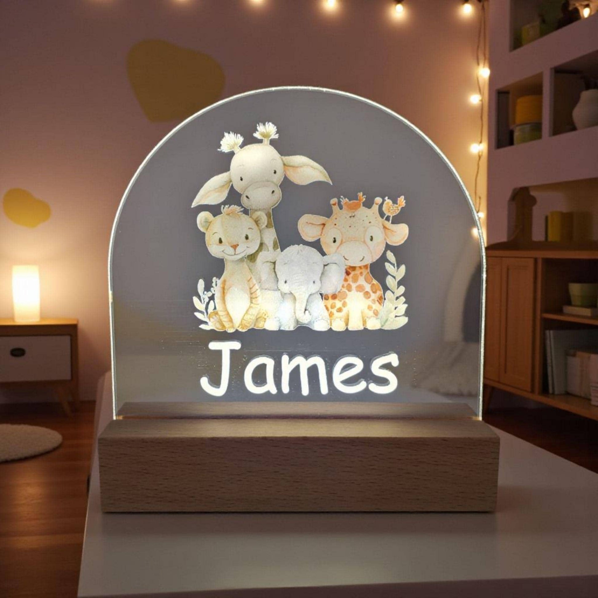personalised name night light for children and babys
