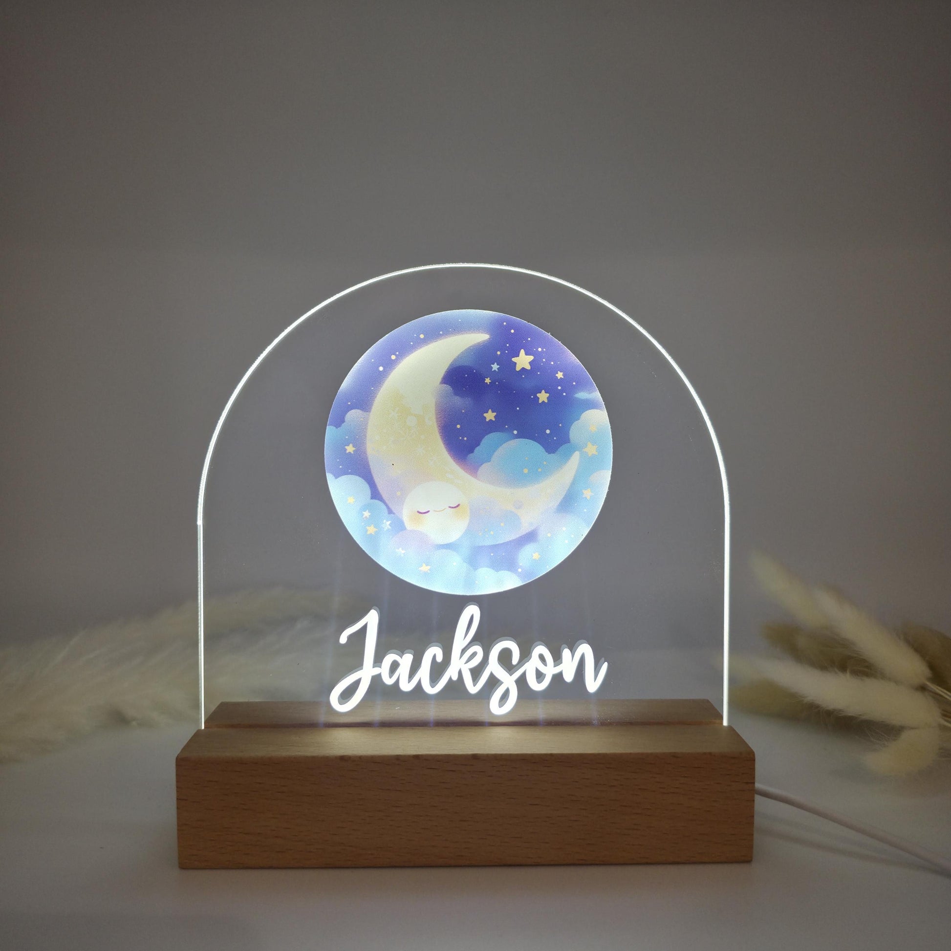 custom night light for kids bedrooms with moon and stars 3 light settings