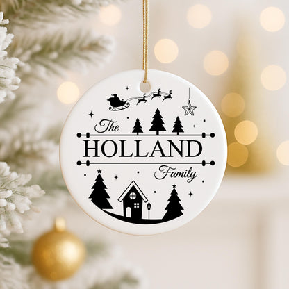 Personalised Family Surname Christmas Bauble | Custom Last Name Keepsake Gift - Family Christmas Tree Decor