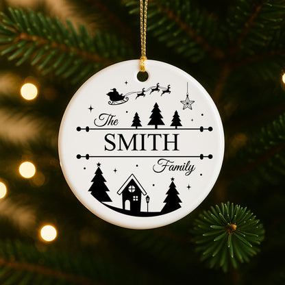 Personalised Family Surname Christmas Bauble | Custom Last Name Keepsake Gift - Family Christmas Tree Decor