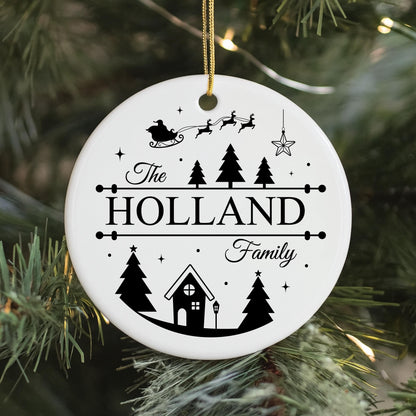 Personalised Family Surname Christmas Bauble | Custom Last Name Keepsake Gift - Family Christmas Tree Decor