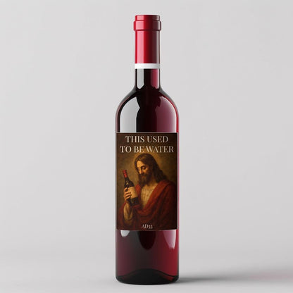 funny jesus wine bottle decal sticker label