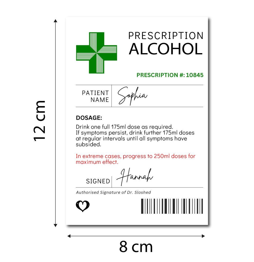 Customisable Funny Alcohol Bottle Label – Ideal for Weddings, Special Occasions, and Secret Santa Gifts