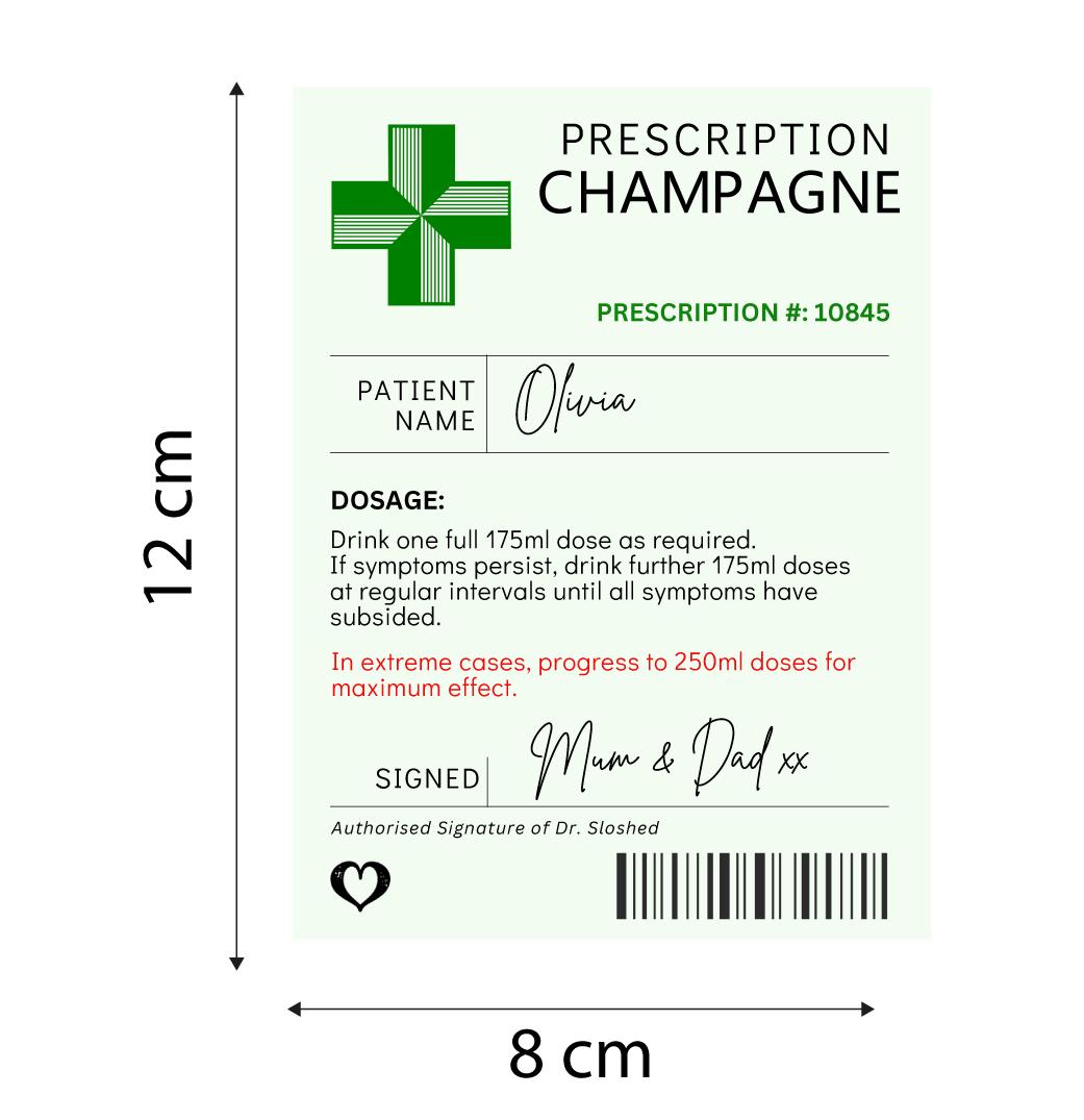 Funny Champagne Sticker Label – Personalised Gift for Birthdays, Weddings, and Festive Celebrations for Him and Her