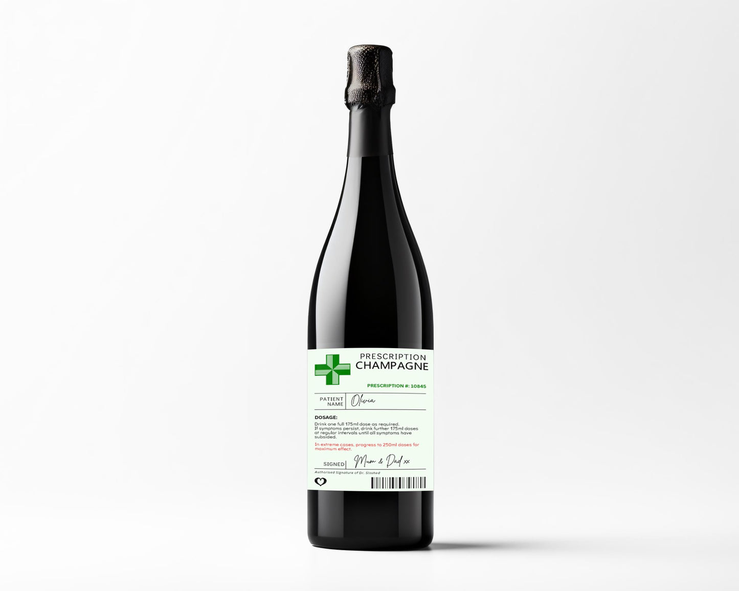 personalised champagne bottle label sticker for birthday gifts for her Christmas present customised