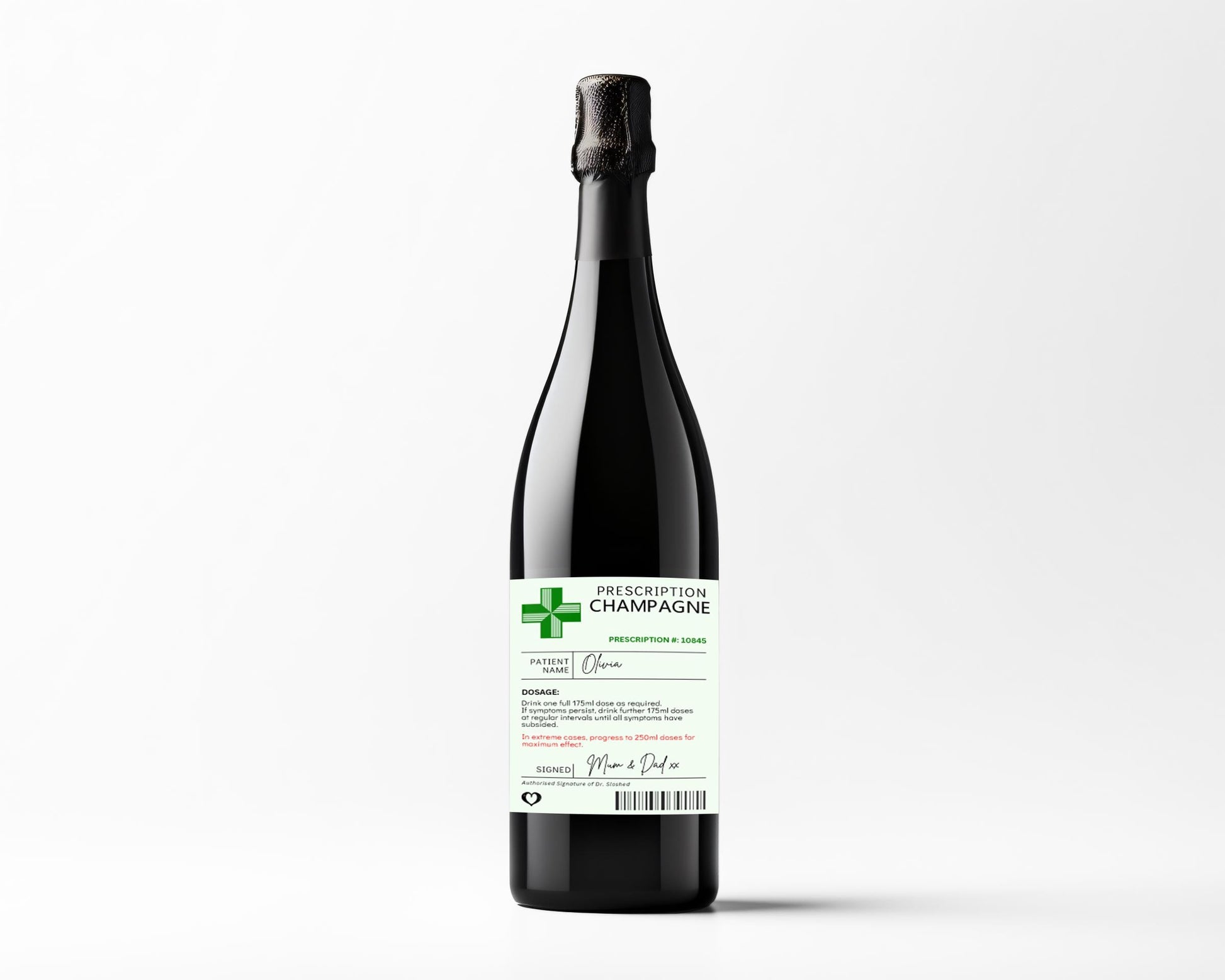 personalised champagne bottle label sticker for birthday gifts for her Christmas present customised