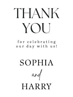 Personalised Wedding Thank You Table Wine Bottle Labels, Custom Names, Favour Stickers for Guests Gifts