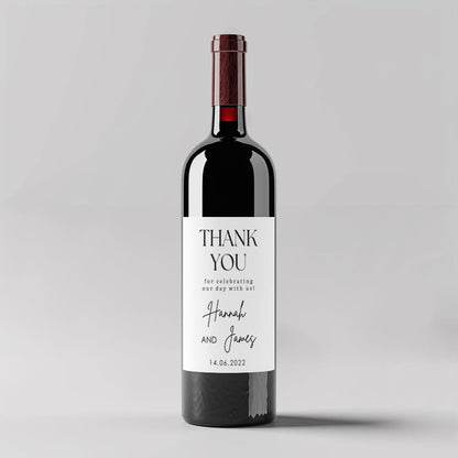 thanks you wine bottle personalised wedding favours label sticker