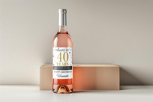 40th birthday present gift funny personalised wine bottle label sticker