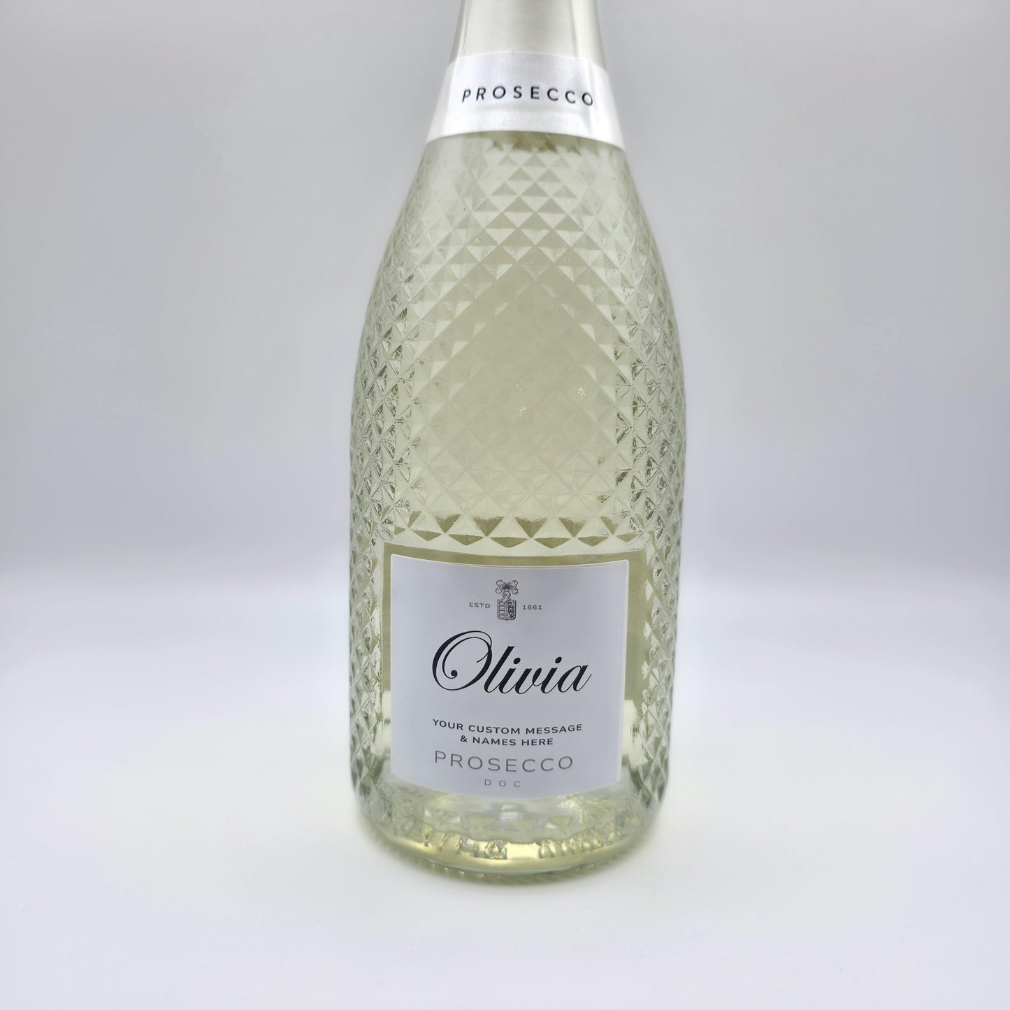 prosecco bottle personalised labels