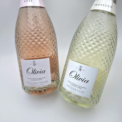 prosecco bottle personalised label stickers for wine champagne