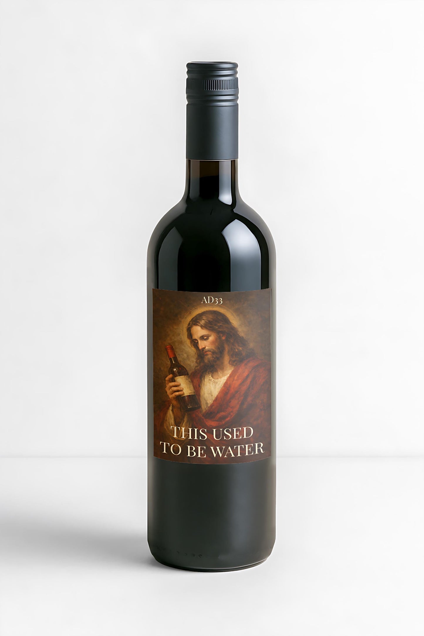 Funny Wine Bottle Label Sticker Jesus - This Used To Be Water Joke For Secret Santa, Birthday, Gift/Present Idea For Him Her Girlfriend Work