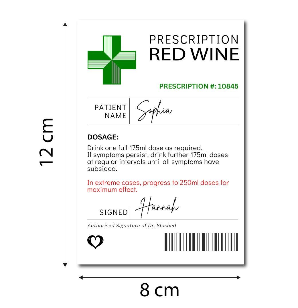 Personalised Red Wine Funny Label Sticker – Birthday Gift for Him, Her, Special Occasions, Christmas Secret Santa