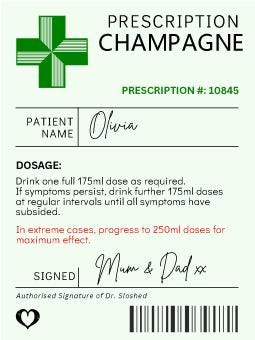 Funny Champagne Sticker Label – Personalised Gift for Birthdays, Weddings, and Festive Celebrations for Him and Her