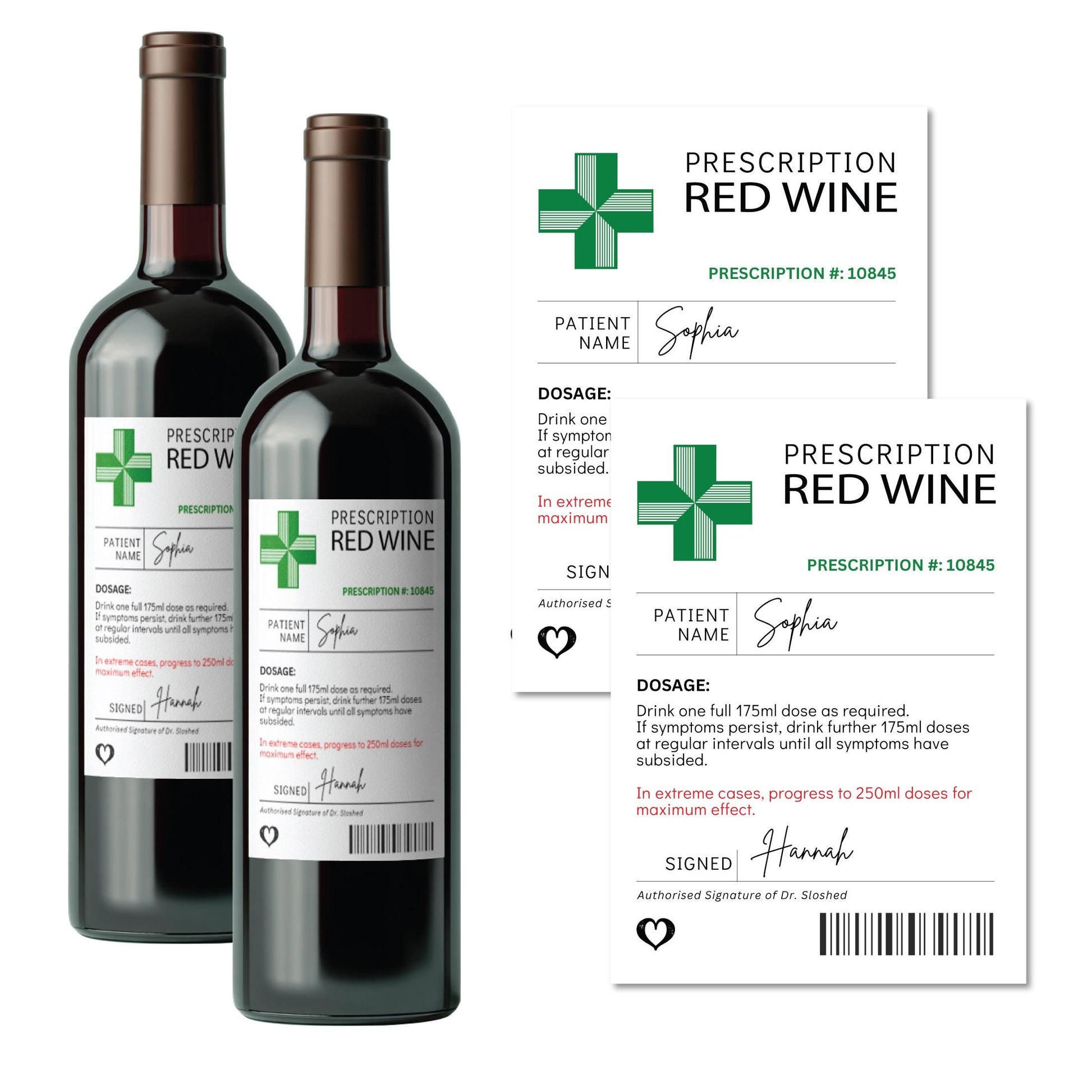 2 pack red wine customised personalised wine bottle label stickers for birthday funny gift Christmas secret santa